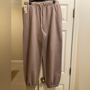 Aritzia Wilfred Free Fleece Faded Gull Grey Sweatpants, Size L